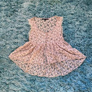 *SOLD* Topshop Babydoll Sheer Butterfly Lace Blouse Top 6